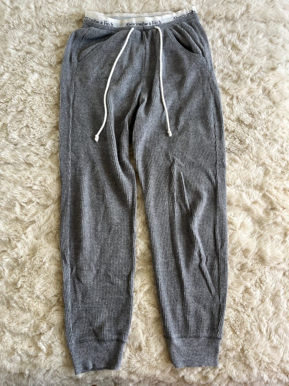 Abercrombie Grey Waffle-Knit Jogger Sweatpants XS